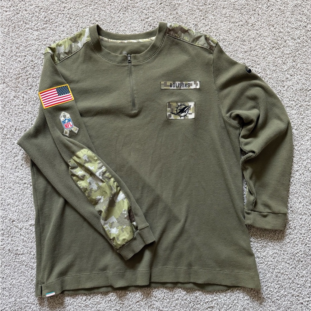 Nike NFL Miami Dolphins Salute to Service Military Pullover XXL 1/4 Zip